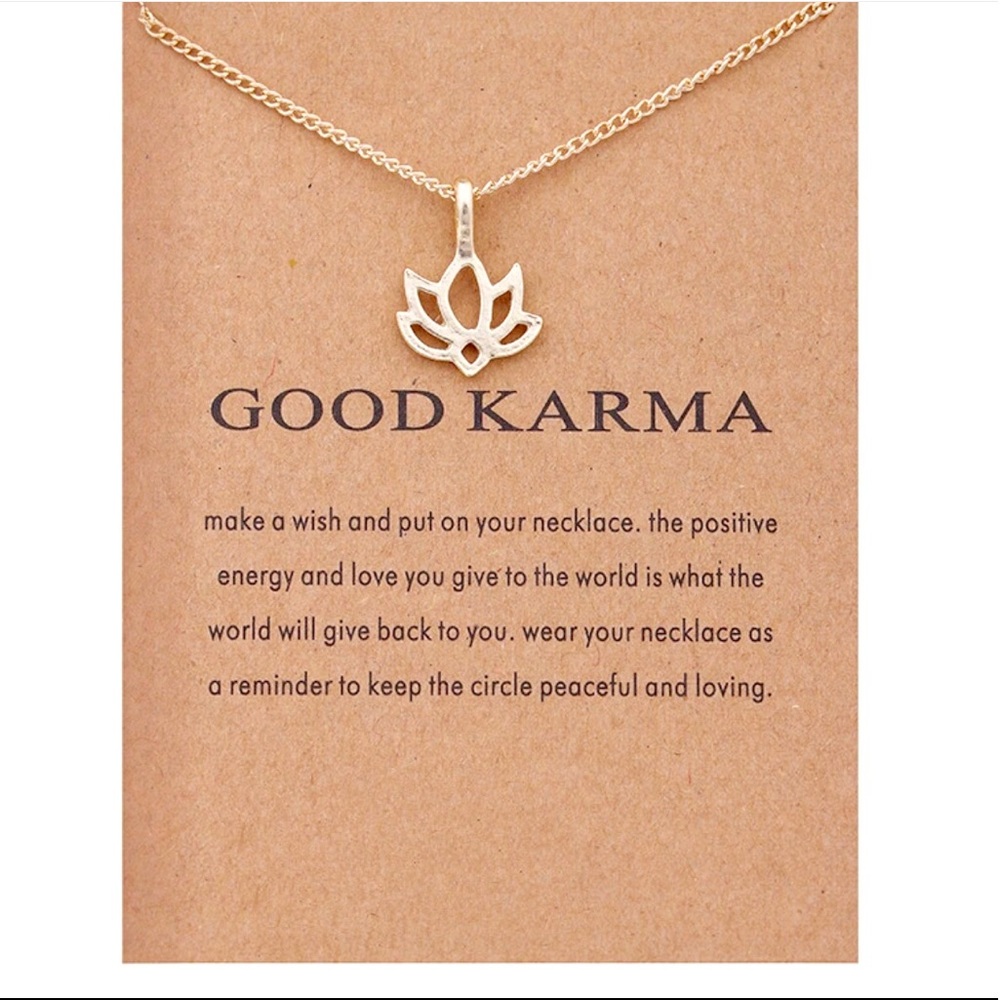 Beautiful lotus pendant good Karma necklace✨